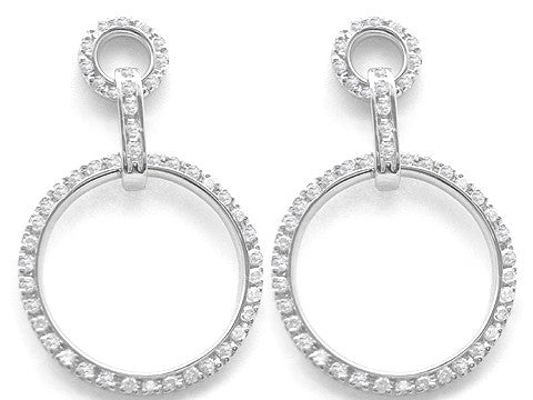 1.00 CTW White Gold Double Circle of Love Diamond Earrings