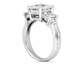 14K White Gold  Three Stone Diamond Engagement / Wedding Band