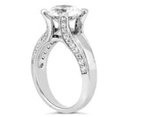 0.80CTW Diamond Solitaire Accent Engagement Ring 14K White Gold
