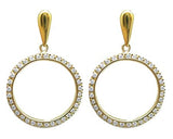 14K Yellow Gold Circle of Love Diamond Drop Earrings