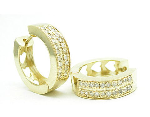 0.60 CTW 14K Yellow Gold DiamondHuggies/Hoop Earrings