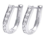 1/3ctw 14K White gold Diamond Hoop Earrings